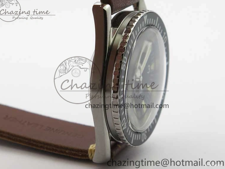 0322 Practical Vintage Seamaster 300 No Date T SS B12 Black Dial On Brown Leather Strap A2836 (Free Nylon Strap) 7910